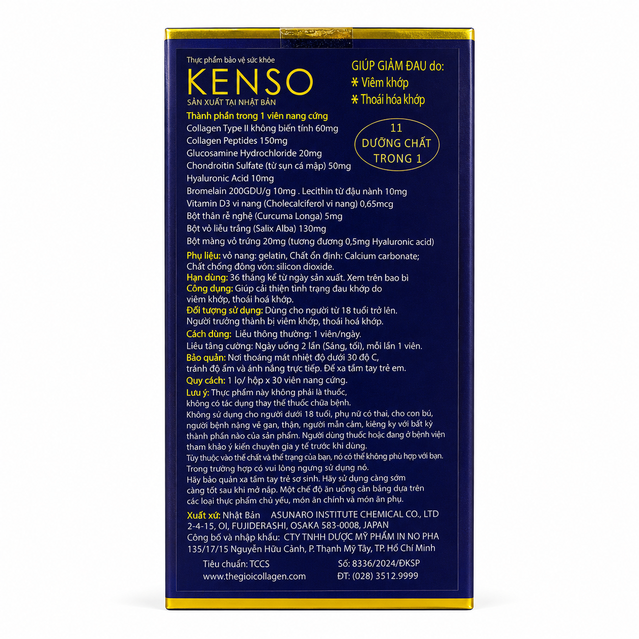 Viên uống hỗ trợ xương khớp KENSO 11in1 (Hộp 30 viên)